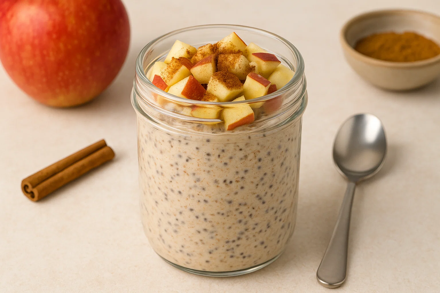 Apple Cinnamon Overnight Oatmeal - Pin Your Pin