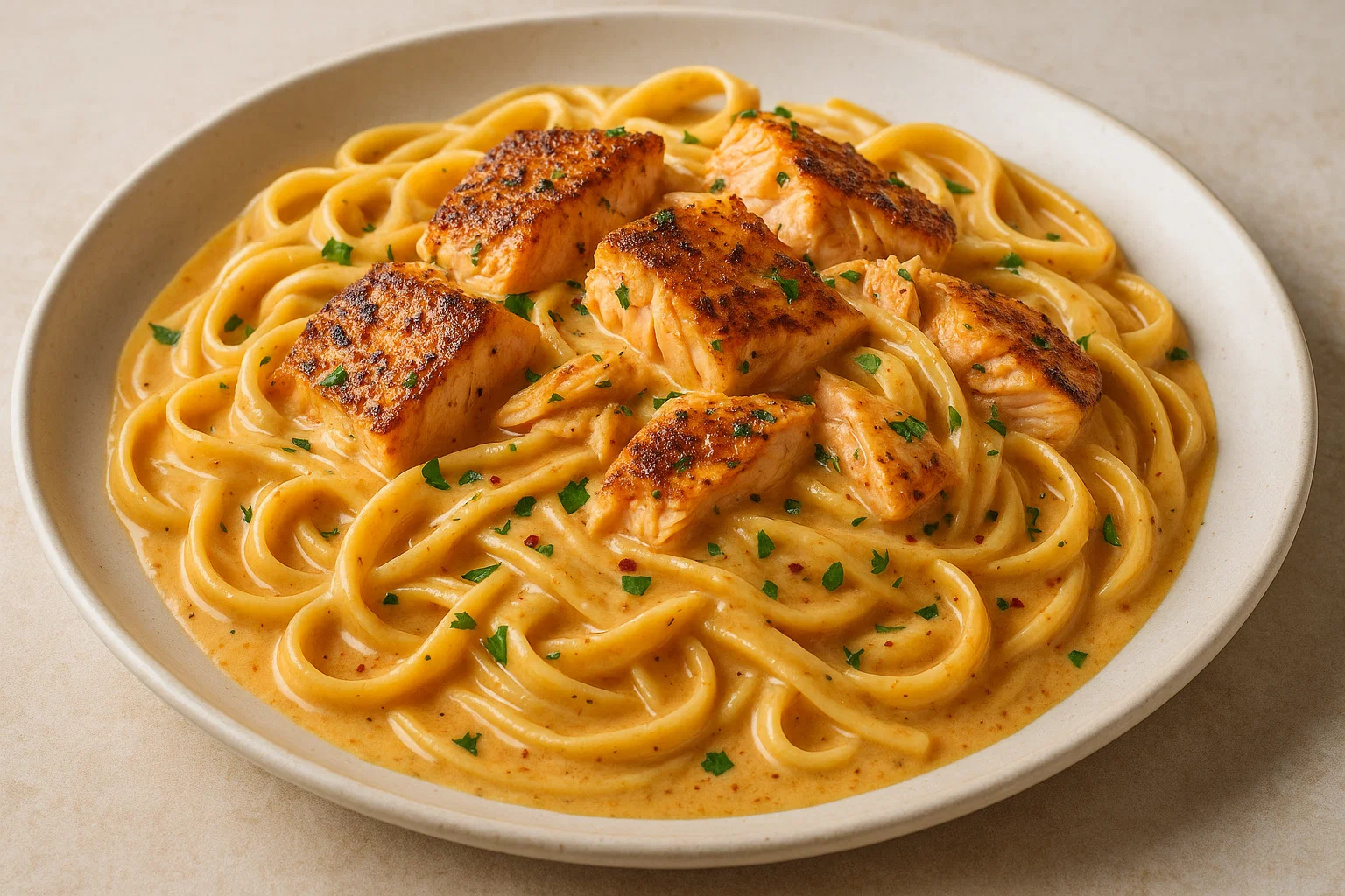Creamy Cajun Salmon Pasta - Pin Your Pin
