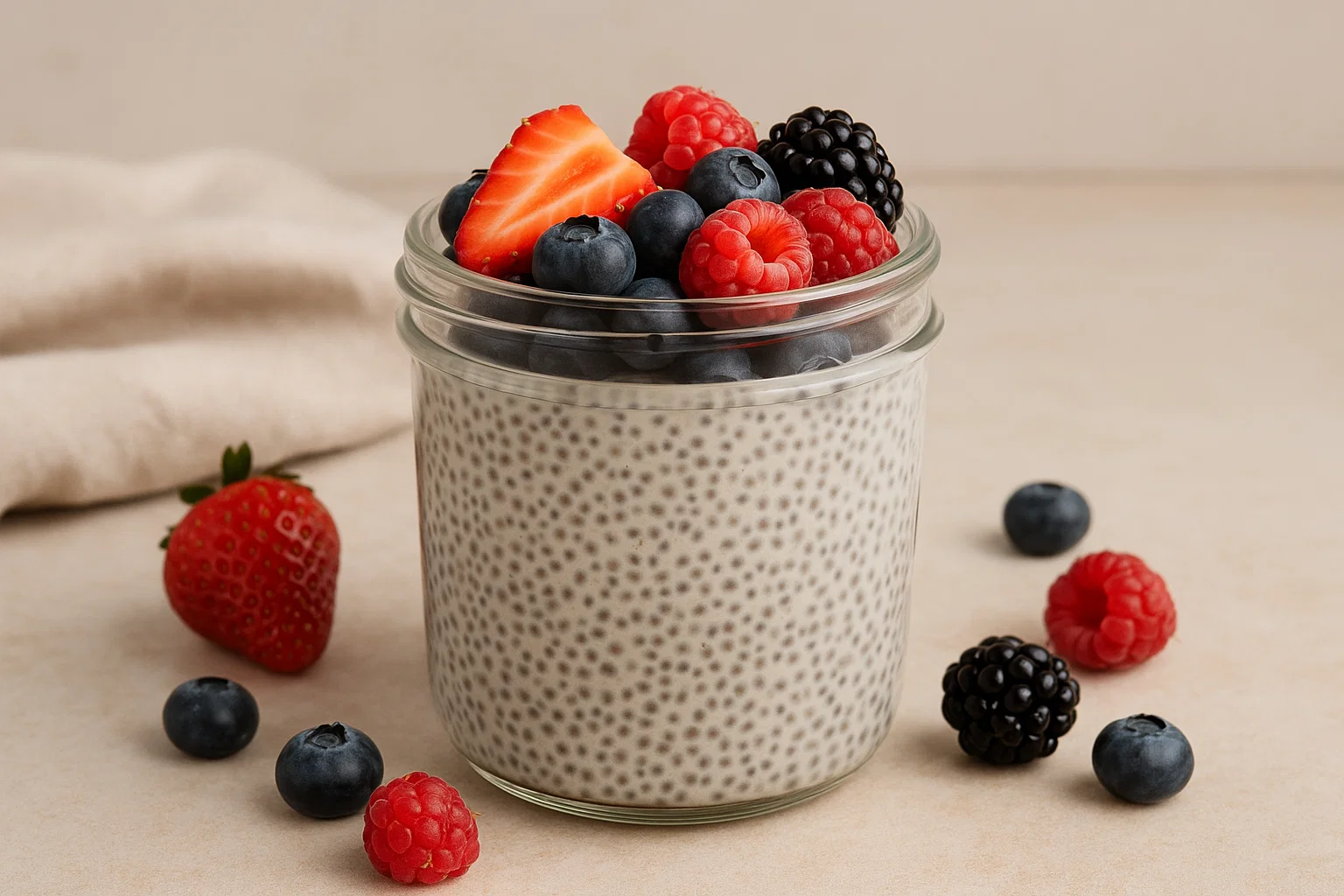 Chia and Berry Pudding for the night