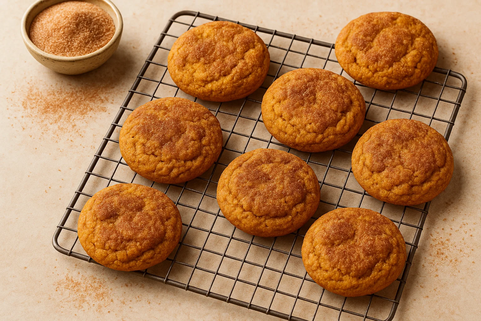 Soft and Chewy Pumpkin Snickerdoodle Cookies
