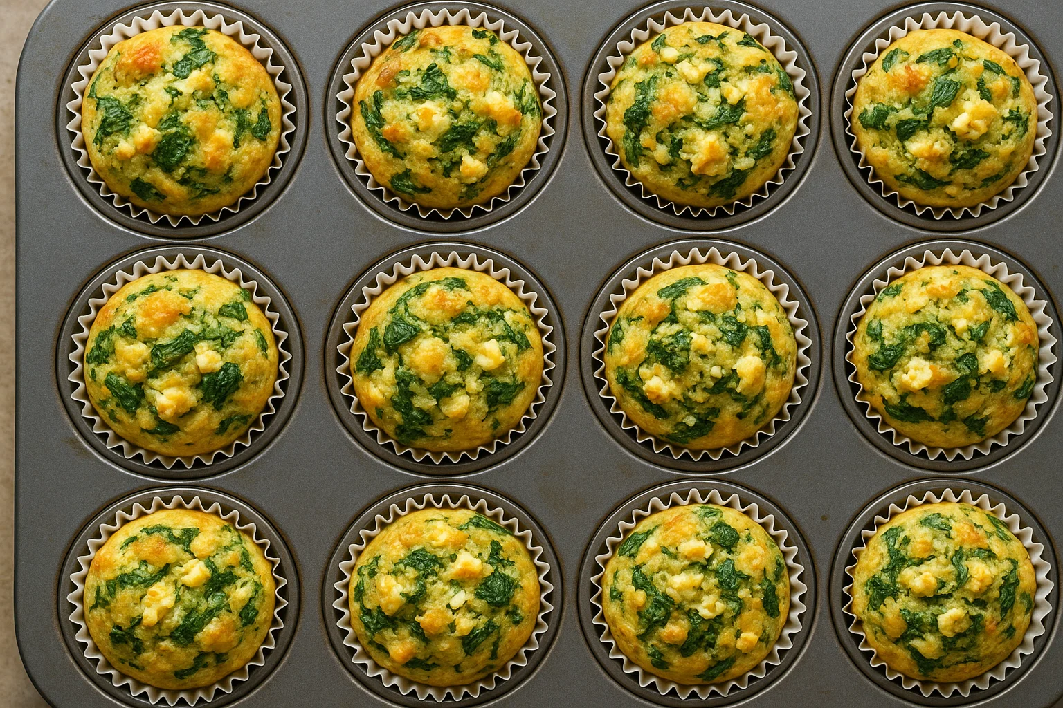 Savory Spinach and Feta Breakfast Muffins