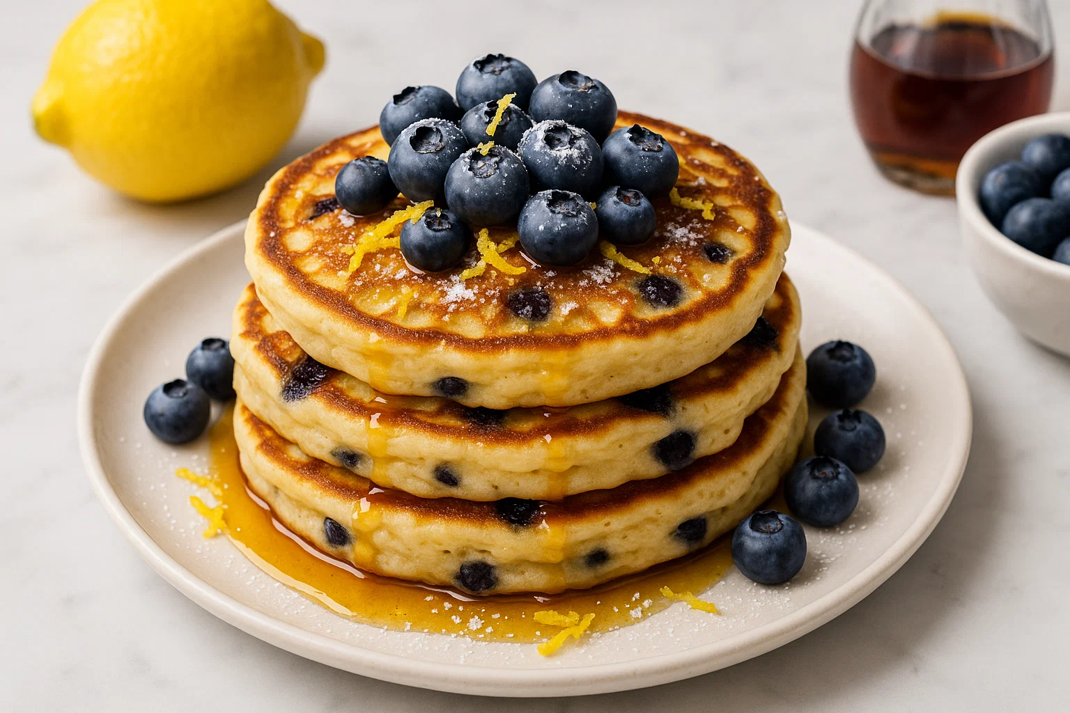 Blueberry Lemon Yogurt Pancakes - Pin Your Pin