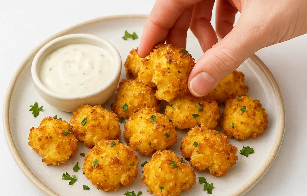 Crispy Parmesan Cauliflower Bites (Air Fryer Friendly)