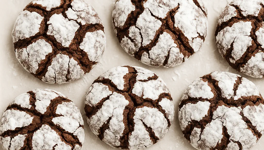 Soft and Chewy Chocolate Crinkle Cookies