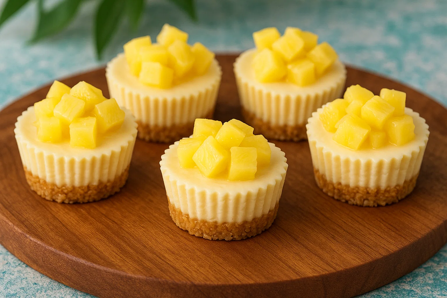 Mini Tropical Pineapple Cheesecake Bites