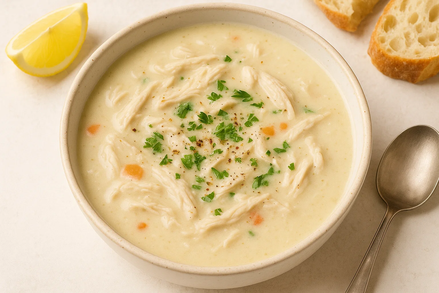 Creamy Turkish Chicken Soup (Tavuk Çorbası)